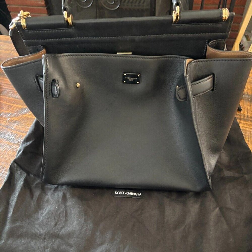 DOLCE & GABBANA SICILY 62 BLACK TOTE BAG - Picture 3 of 12